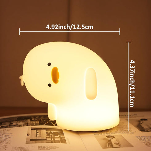 Attivolife Duck Night Light, Silicone Why Duck Lamp, Silica Gel Nursery Bedside Lamp with Dimmable Rechargeable, Best Decor for Bedroom Living Roo...