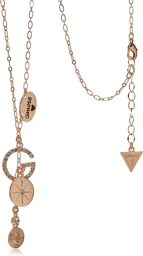 GUESS womens "Basic" Gold Pave G Linear Y-Shaped Necklace, 16" + 2" Extender...