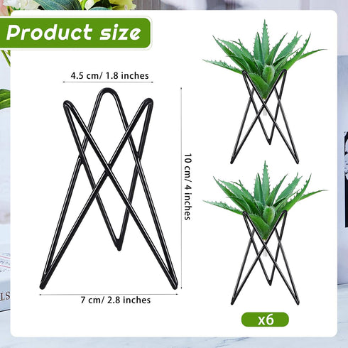 6 Pieces Air Plant Holder Black Metal Tabletop Air Plant Stand Rack Air Fern Display Stand for Home, Office and Wedding Decoration...
