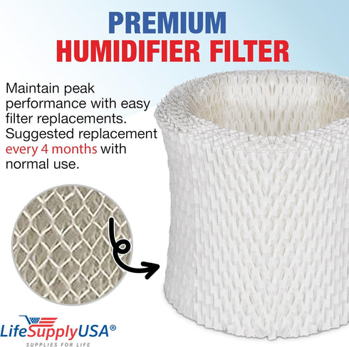 LifeSupplyUSA Humidifier Replacement Filter Compatible with Graco 4 Gallon Model 2H02 2H03 and Compatible with Hamilton Beach TrueAir 05520 05521 ...