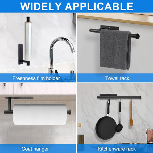 Under Cabinet Paper Towel Holder, Stainless Steel Adhesive or Drill Mount Paper Towel Holder, Wall Mount Paper Towel Holders for Kitchen or Bathro...