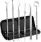 Dental Hygiene Tool Set Stainless Steel Dental Pick and Tweezers, Gum Floss, Tooth Scraper Plaque Tartar Remover for Personal Oral Care & Pet Use ...