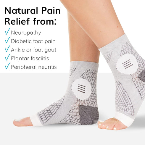 BraceAbility Neuropathy Socks for Women and Men - Toeless Compression Foot Neuropathy Socks, Peripheral Neuropathy Socks, Diabetic Neuropathy Sock...