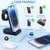 Charging Station for Multiple Devices,Cabepow 3 in 1 Fast Charging Station Dock for iPhone Series 14 Pro Max/13/12/11/X/8 Plus,for Airpods, Wirele...