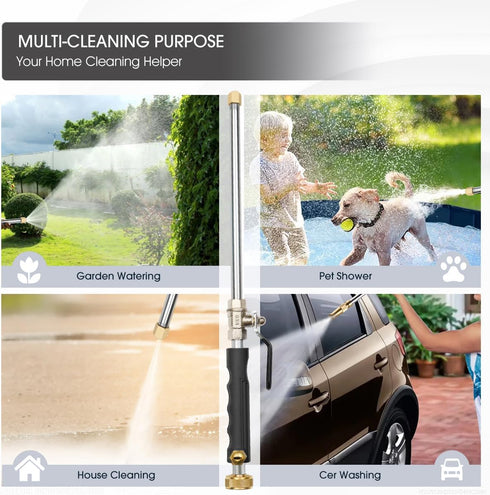 Yiliaw High Pressure Power Washer Wand With 3 Sprayer Nozzle, 38 Inch Garden Hose Nozzle Sprayer Flexible Watering Wand for Gutter Patio Car Pet P...