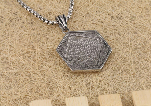 Large Heavy Lucky Number 13 Celtic Gothic Mens Stainless Steel Necklace + Rolo Chain...