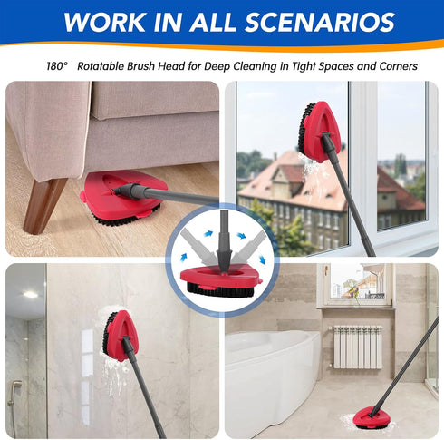 Spin Mop Scrub Brush Head for O Ceda EasyWring 1-Tank System – Hard Bristle Brush scrub attachment for oceda scrubber mop head for Bathroom, Kitch...