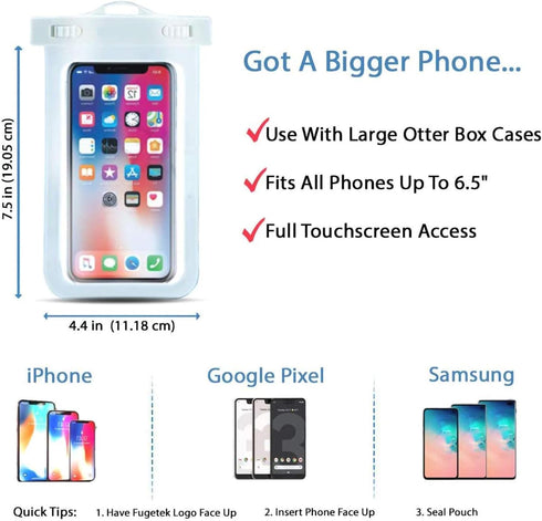 ORIbox Waterproof Pouch Phone Dry Bag with Luminous Ornament Case for iPhone 12 11 Pro Max XS Max XR X 8 7 6S Plus SE 2020 12 mini Galaxy Pixel, B...