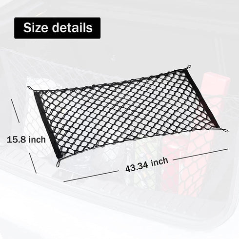 Amiss Cargo Net Stretchable. Adjustable Elastic Trunk Storage Net with Hook for SUVs, Cars and Trucks, Car Exterior Accessories (43.3x15.8 Inch)...