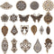 PH PandaHall 120pcs Filigree Metal Embellishments 19 Style Filigree Connectors Charms Antique Bronze Flower Animal Pendants for Steampunk Mixed Me...
