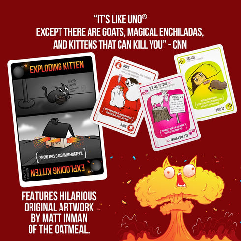 Exploding Kittens Original Edition - Hilarious Game for Family Game Night - Funny Card Games for Ages 7 and Up - 56 Cards - 2-5 Players - 15 Minut...