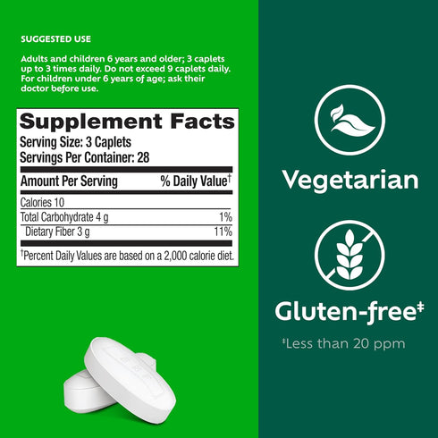 Benefiber Prebiotic Fiber Supplement Caplets, 84 count...