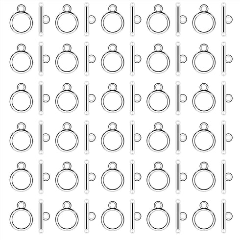 OT Clasp, Penta Angel Tibetan Style Stainless Steel Round IQ Toggle Clasp Clip Craft DIY Necklace Chain Bracelets Findings Jewelry Making, 30 Sets...