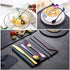Travel Utensils Set with Case Reusable Stainless Steel Silverware Flatware Set 9 Pcs Portable Cutlery Eating Utensils Set for Lunch Boxes Workplac...