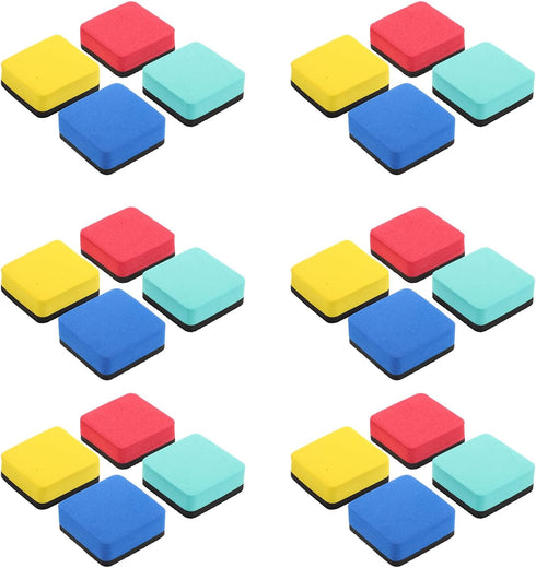 LALAFINA 24pcs Magnetic Dry Erase Erasers Colorful Whiteboard Eraser Chalkboard Cleaner Wiper Magnetic Whiteboard Erasers for Classroom, Home, Off...