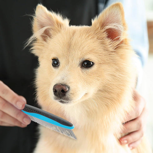 Pets First 2 Pack Dog Comb Small & Large PET Comb for Small & Large Breeds & Areas. Premium Anti-Slip Comfort Grip Ergonomic Handle for Your Dog &...
