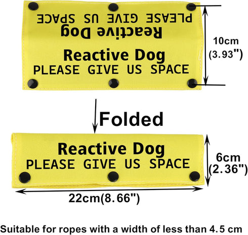 Funny Dog Leash Sleeve Reactive Dog Please Give Us Dog Leash Wrap Sleeve Alert Tag Pet Birthday Gift (Reactive Dog Space-YE Sleeve)...