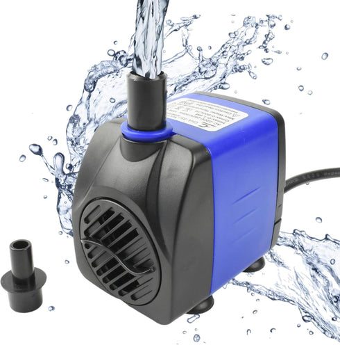 CHA-750 720L/H AC 110V 185GPH Submersible Pump 12W Quiet Water Pump 3.94ft High Head for Fish Tanks, Ponds, Aquariums, Tabletop Fountains, Hydropo...
