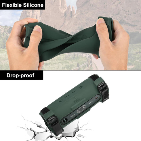 TXEsign Silicone Case Cover Compatible with JBL Flip 6 Bluetooth Speaker, Protective Case JBL Flip 6 Travel Speaker Pouch with Shoulder Strap and ...