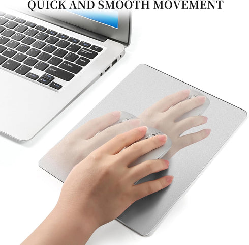 Aluminum Mouse Pad with Non-Slip Rubber Base and Micro Sand Blasting Alloy Surface for Fast and Accurate Control | Silver...