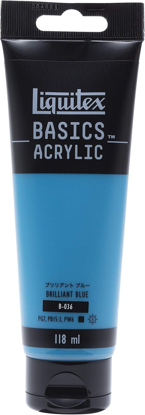 LIQUITEX Acrylic Paint Basics B-036, Brilliant Blue, 4.0 fl oz (118 ml)...