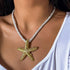 Dcfywl731 Starfish Necklace Seashell Necklace for Women Gold Beach Charm Necklace Trendy Layered Shell Conch Necklace Summer Surfer Neclace Beach ...