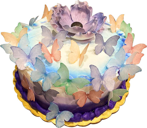 Edible Butterflies for Cake Decorating Set of 24-2" Big Size Cake and Cupcake Toppers, Butterfly Cake Toppers...