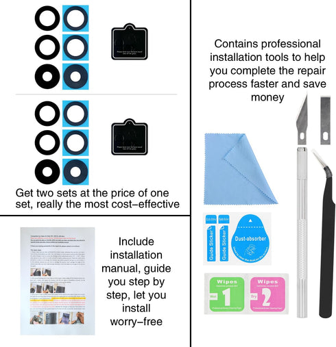 2PCS Galaxy A54 Back Rear Camera Lens Glass Replacement, ASDAWN Back Lens Glass for Samsung Galaxy A54 6.4 inches All Carriers with Free Lens Film...