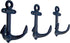 Wowser Nautical Cast Iron Ship Anchor Wall Hooks, 6 Inches, Set of 3 (Blue)...