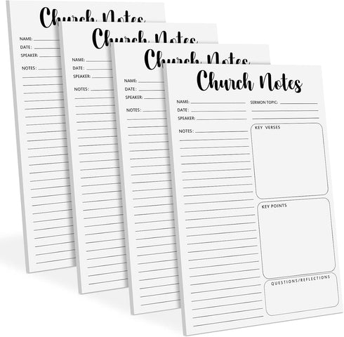 Church Notes Notebook 5.5 x 8.5 Inch Tear Away Sermon Note Journal Christian Sticky Note Pads Self Adhesive Religious Sticky Notepads Church Note ...