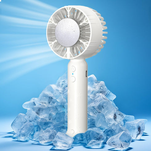 Handheld Cooling Fan, Portable Mini Fan with Cold Compress Function, USB Rechargeable Battery, 3 Speeds Adjustable Rechargeable for Eyelash Makeup...