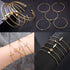 5 PACK (23pcs) Multiple Layered Stackable Open Cuff Wrap Bangle Bracelet Jewelry Adjustable for Women Wholesales Set Assorted...