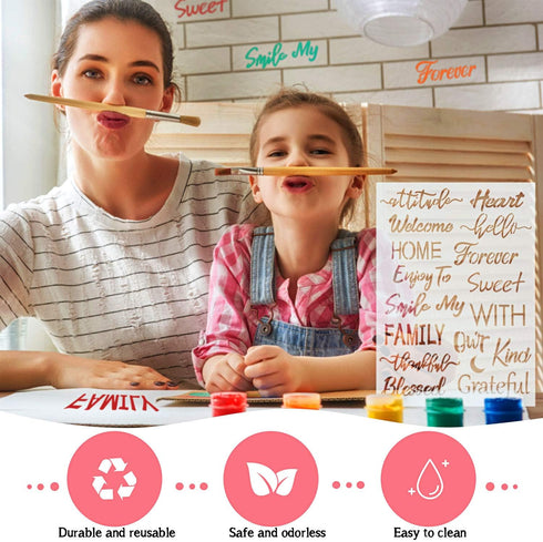 3 Pieces Plastic Painting Stencils Inspirational Word Stencils 8 x 11 Inch Reusable Stencils Template for Painting on Wood, Fabric, Paper, Wall DI...