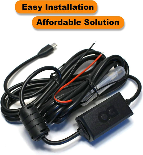 EDO Tech Ultra Compact Micro USB Direct Hardwire Car Power Cord Kit for GPS Tracker Navigator Bluetooth Speaker Qi Wireless Charger Dash Cam DVR 1...