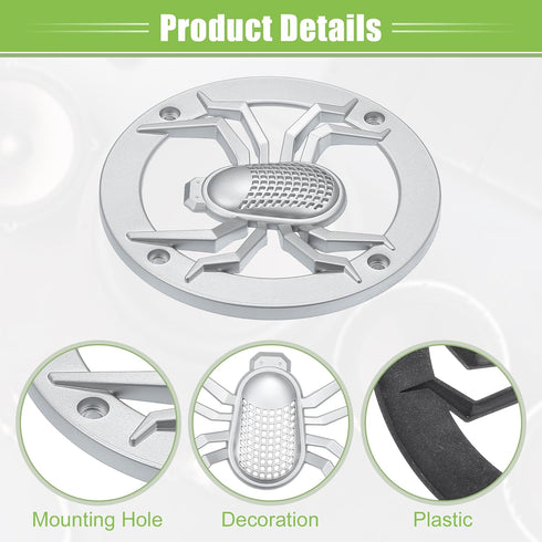 ACROPIX Universal 4" Car Speaker Grills Cover Round 4 Inch Audio Speaker Subwoofer Guard Protective Case with Mounting Screws ABS Silver Tone - Pa...