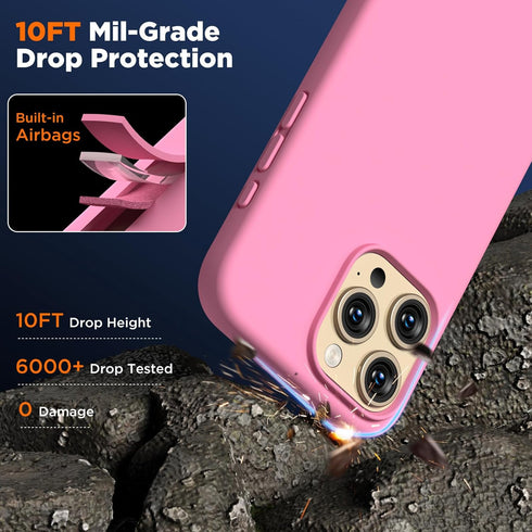 Compatible with iPhone 15 Pro Max Case, Liquid Silicone Case, Full Body Shockproof Protective Cover Slim Thin Phone Case with Soft Anti-Scratch Mi...