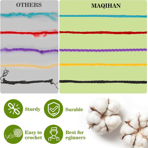 Black Cotton Yarn - Black Yarn for Crocheting-Soft Knitting Yarn for Crafts&Crocheting DIY 2 Pack of 100g/3.5oz Soft Cotton Yarn for Handicraft Kn...