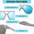 JIM HALO Polarized Aviator Sunglasses Men Women Oversize Plastic Driving Glasses (Matte Transparent Frame/Polarized Blue Lens)...