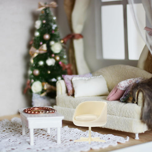 TOYANDONA 4pcs Dollhouse Armchair Miniature Office Chair Dollhouse Rotatable Chair Miniature Chairs Dollhouse Egg Chair Miniature Stool Mini Stool...