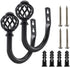 2 Pack Curtain Holdbacks,ULIFESTAR U Shaped Wall Mounted Curtain Tieback Hooks Drapery Tiebacks Decorative Curtain Hooks Window Treatment Holdback...