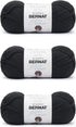 Bernat Softee Cotton Black Yarn - 3 Pack of 120g/4.25oz - Nylon - 3 DK (Light) - 254 Yards - Knitting, Crocheting & Crafts......