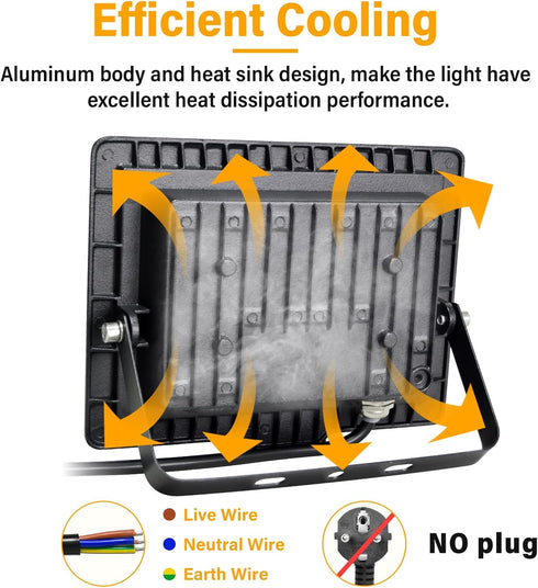 RIGIDON 30W LED Flood Light Outdoor 3000LM Super Bright Outdoor Lights 6000K Daylight White IP66 Waterproof Security Lights for Garden, Garage, Ya...