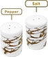 Gold Ceramic Salt and Pepper Shakers with Lids - Modern Salt and Pepper Shaker Set...