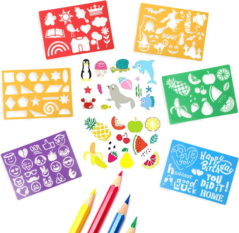 DIYASY 20 Pcs Drawing Stencils Set for Kids,Large Plastic Stencil Kit 300+ Patterns Drawing Templates for Girls & Boys Gift...