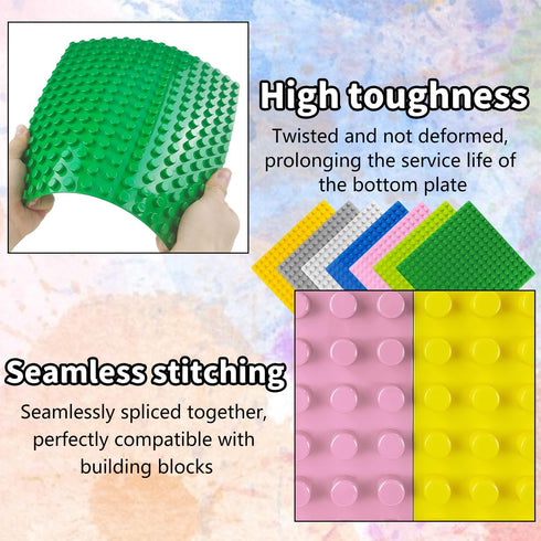 BOROLA Classic 10" x 10" Base Block Plate Compatible with All Major Brands Style Bricks (Only with Bigger Size Blocks) 2Pcs, White...