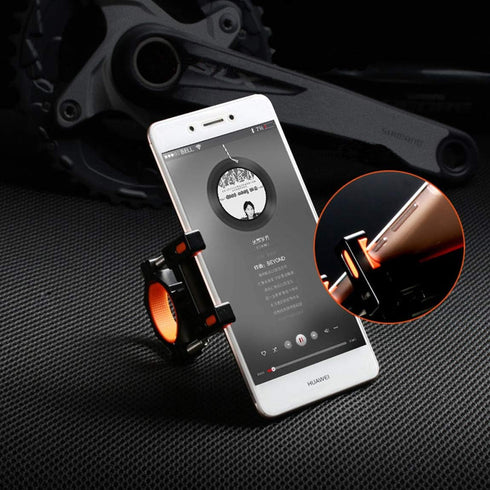 Motorcycle Bike Phone Mount Holder, Aluminum Bicycle Holder for Cell Phone 360° Rotation Bike Handlebar Phone Cradle, Compatible with Smartphones ...
