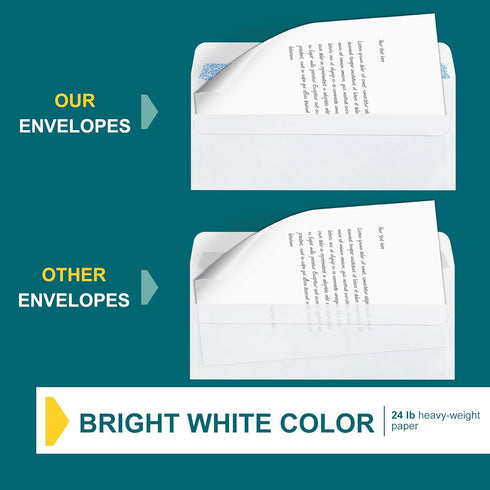 #10 Envelopes Self Seal - 80/pack - 4 1/8 x 9 1/2 inch Letter Size Envelopes - Business Envelopes #10 Flip & Stick Closure, Security Tinted Envelo...