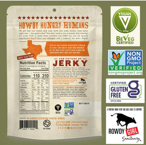 It's Jerky Y'all Plant Based Jerky Variety Pack | Beyond Tender and Tasty Vegan Snacks | Non-GMO, Gluten Free, Vegetarian (3 Pack)...