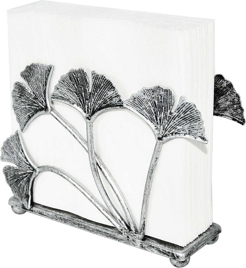 OwlGift Modern Ginkgo Leaves Design Napkin Holder for Tables, Metal Paper Napkin Storage for Kitchen, Stylish Paper Towel Dispenser, Mail Letter S...