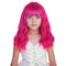 Kids Hot Pink Mixed Purple Wig Child Short Pink Purple Wig with Air Bangs Purple Pink Wavy Curly Wig for Girls Heat Resistant Synthetic Wig with W...